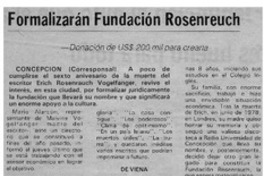 Formalizarán Fundación Rosenrauch.