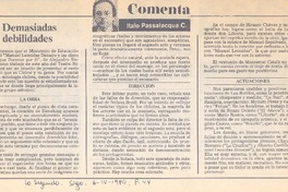 Demasiadas debilidades