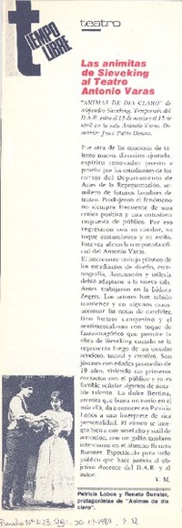 Las animitas de Sieveking al teatro Antonio Varas