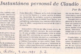 Instantánea personal de Claudio Solar