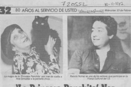 La princesa Panchita" nos visita en la franja cultural del 13.