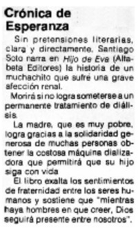 Crónica de esperanza.