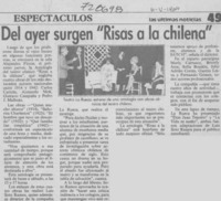 Del ayer surgen "Risas a la chilena".
