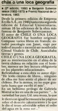Chile o una loca geografía.