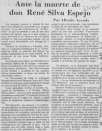 Ante la muerte de don René Silva Espejo.