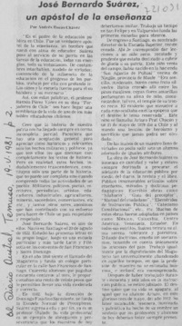 José Bernardo Suárez, un apóstol de la enseñanza.
