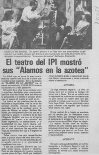 El teatro del IPI mostró sus "alamos en la azotea".