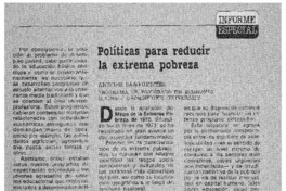 Políticas para reducir la extrema pobreza.