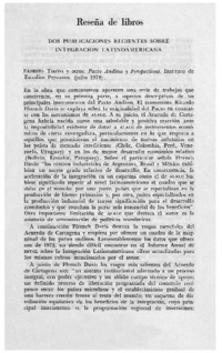 Pacto andino y pespectivas