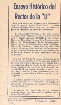 Ensayo histórico del rector de la "U".
