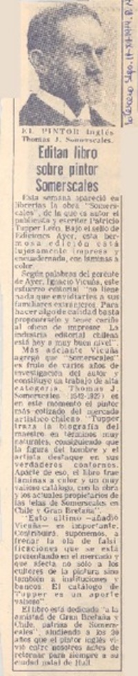 Editan libro sobre pintor Somerscales.