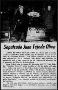 Sepultado Juan Tejada Oliva.