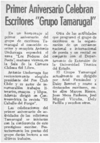 Primer aniversario celebran escriotres "Grupo Tamarugal".