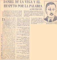 Daniel de la Vega y el respeto por la palabra
