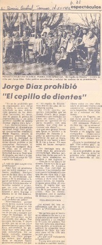 Jorge Díaz prohibió "el cepillo de dientes" : [entrevista]