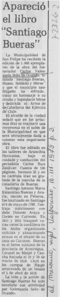 Apareció el libro "Santiago Bueras".