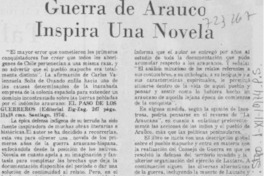 Guerra de Arauco inspira una novela.