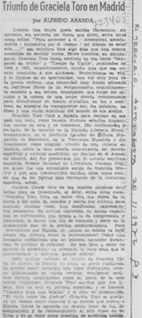 Triunfo de Graciela Toro en Madrid