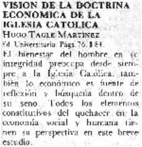 Visión de la doctrina económica de la Iglesia Católica.