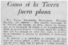 Como si la tierra fuera plana