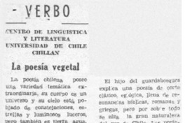 La poesía vegetal