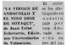 "La Virgen de Andacollo y el niño Dios de Sotaquí"