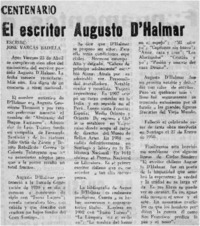 El escritor Augusto D'Halmar