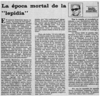 La época mortal de la "lepidia"