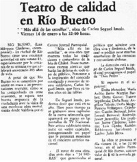 Teatro de calidad en Río Bueno