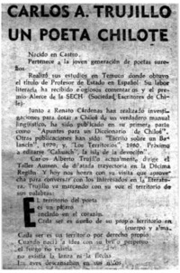 Carlos A. Trujillo un poeta chilote.