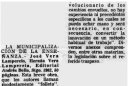 La municipalización de la enseñanza