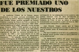 Fué premiado uno de los nuestros