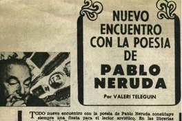 Nuevo encuentro con la poesía de Pablo Neruda