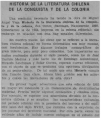 Historia de la literatura chilena de la conquista y d ela colonia