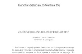 Visión nerudiana del desierto nortino