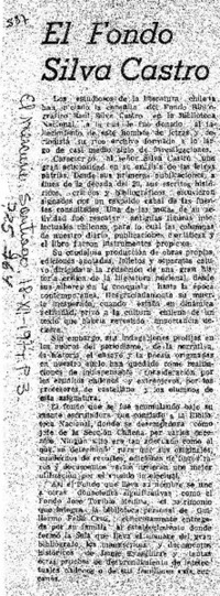 El fondo de Silva Castro.