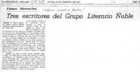 Tres escritores del grupo literario Ñuble