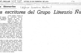 Tres escritores del grupo literario Ñuble