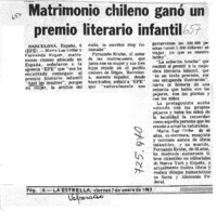 Matrimonio chileno ganó un premio literario infantil.