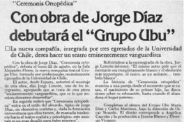 Con obra de Jorge Díaz debutará el "grupo Ubu".