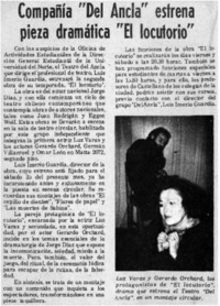 Compañía "Del ancla" estrena pieza dramática "el locutorio".