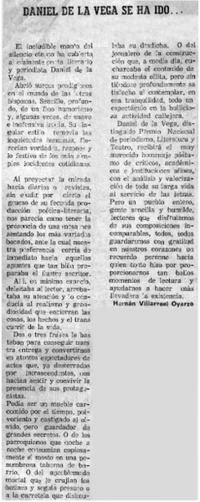 Daniel de la Vega se ha ido...