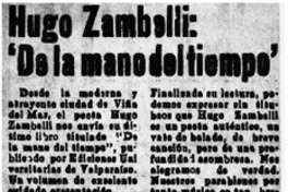 Hugo Zambelli: "de la mano del tiempo"