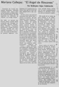 Mariana Callejas: "el ángel de rincones"