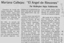 Mariana Callejas: "el ángel de rincones"