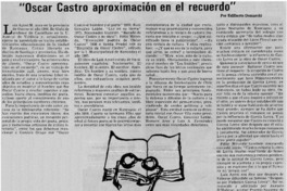 "Óscar Castro aproximación en el recuerdo"