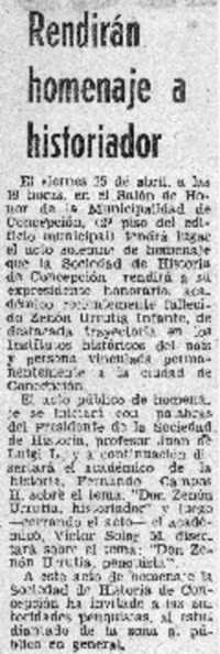 Rendirán homenaje a historiador.