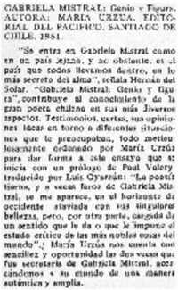 Gabriela Mistral.