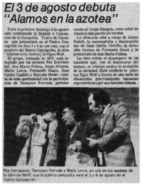 El 3 de agosto debuta "Alamos en la azotea".