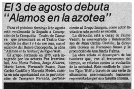 El 3 de agosto debuta "Alamos en la azotea".